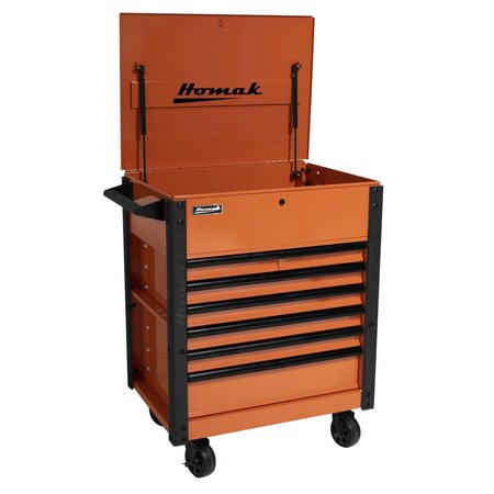 Homak 35 Pro Series 7-Drawer Service Cart Orange OG06035247